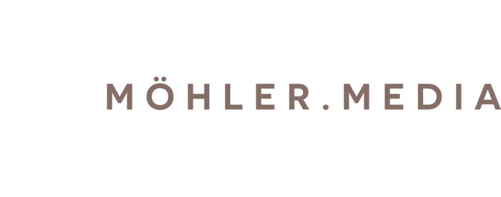Logo von Möhler Media mit handgeschriebenem Monogramm